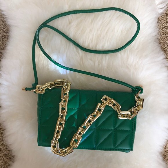 Green Faux Leather Quilted Purse NWOT - Picture 6 of 9